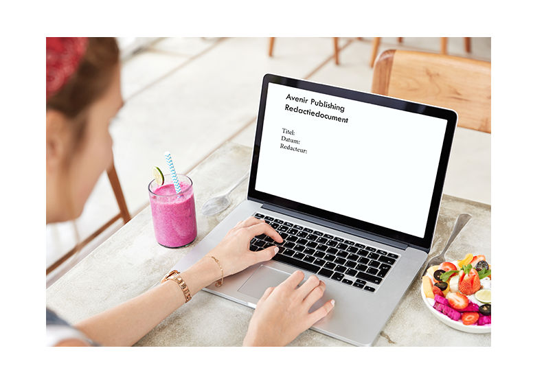 Laptop met de tekst redactiedocument