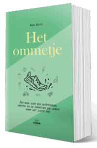 Cover Het ommetje Boekcover van 'Het ommetje' van Anne Bootz – een inspirerend boek over herstel na een eetstoornis, uitgegeven door Avenir Publishing.