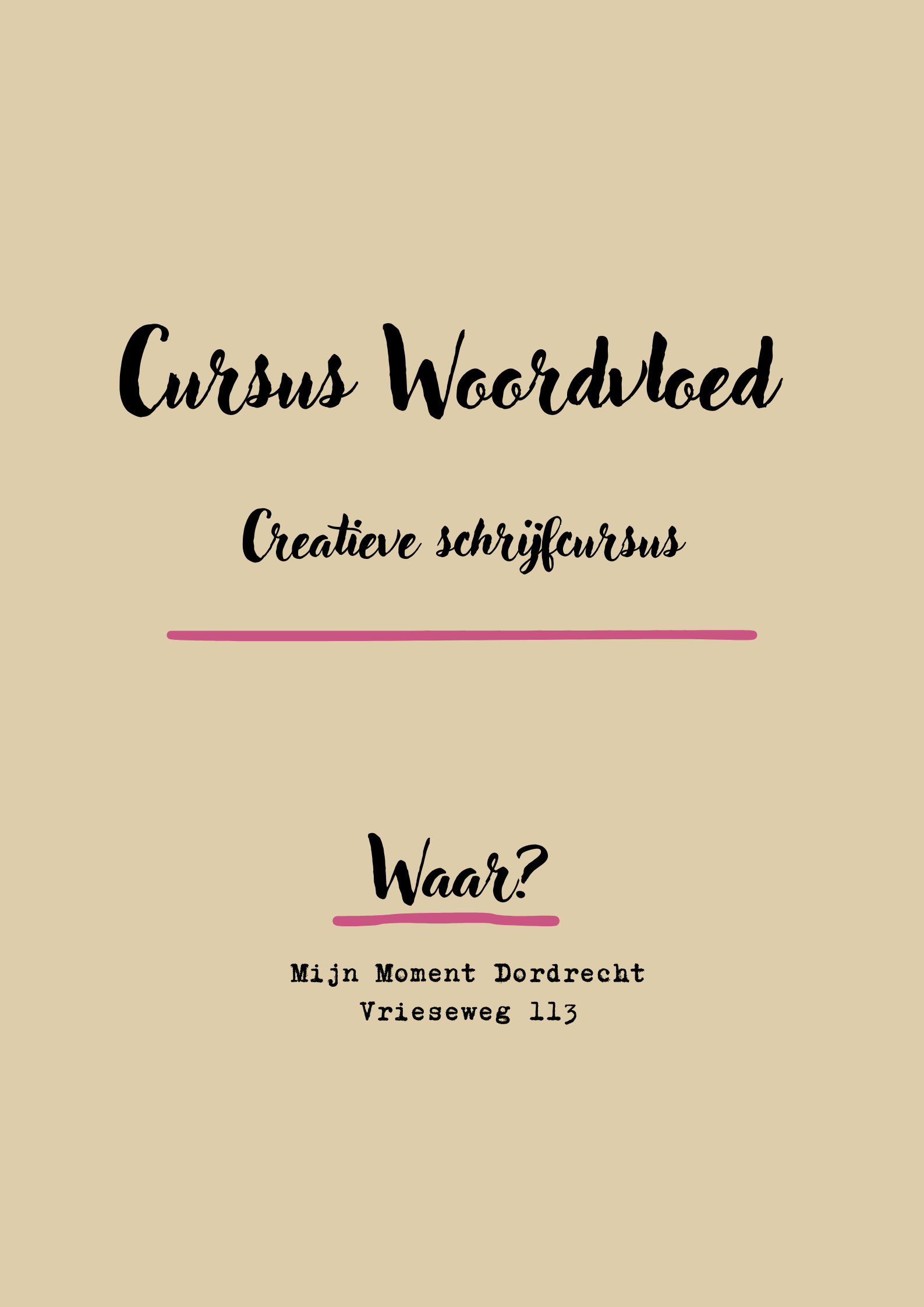 Creatieve schrijfcursus Woordvloed (€ 125,-)